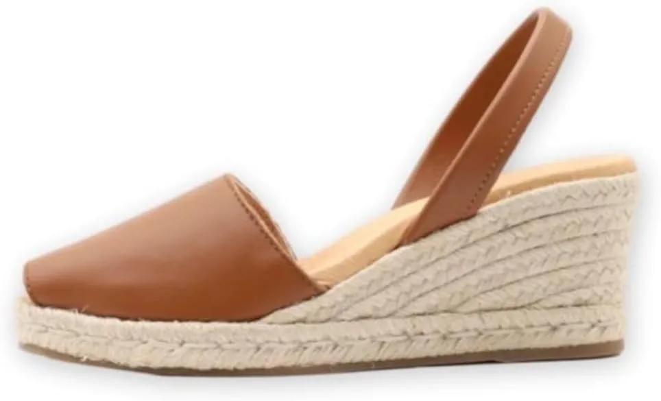 Espadrille Wedges for Women  Dressy Soft Leather Peep Toe Womens Wedge Sandals, Casual Summer Slip on Espadrilles