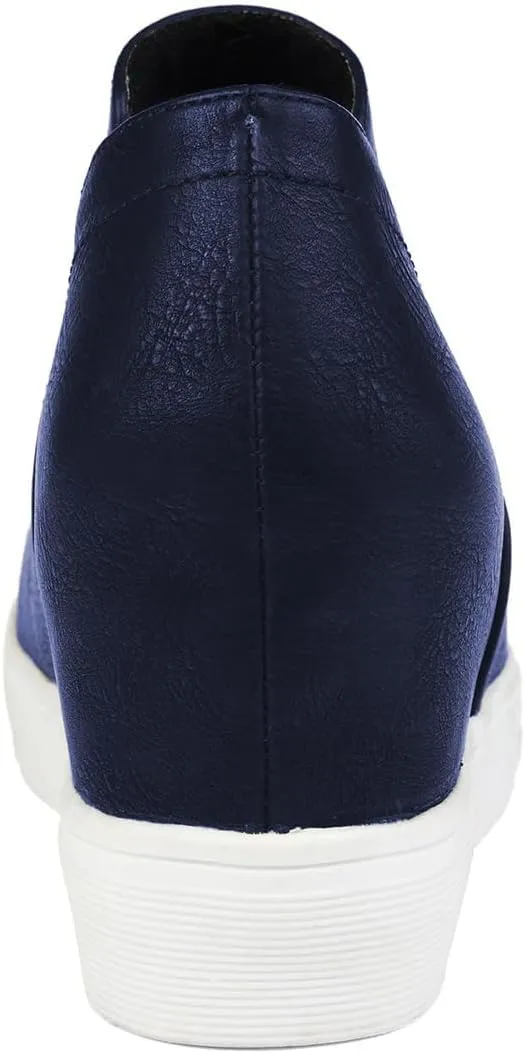 FSJ Women Platform Wedge Sneakers Side V Cut Ankle Booties Closed Toe Slip On Pumps Hidden Heel Summer Sandals Fashion Shoes Size 4-16 US