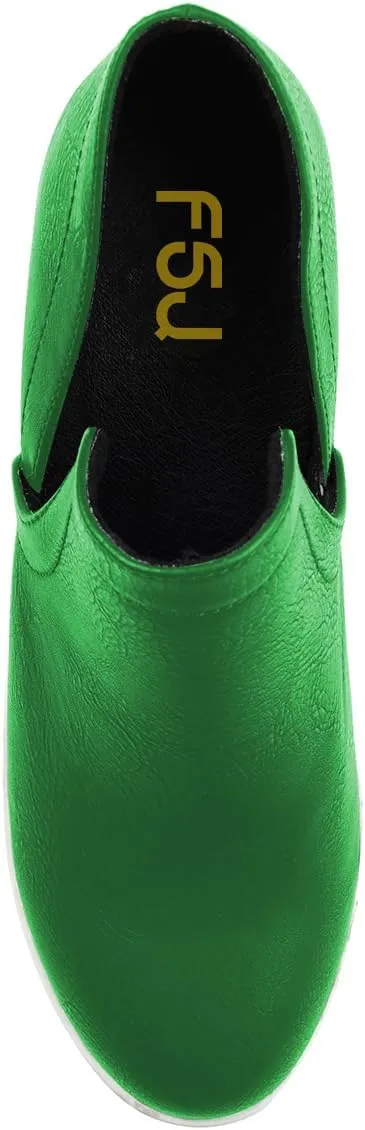 FSJ Women Platform Wedge Sneakers Side V Cut Ankle Booties Closed Toe Slip On Pumps Hidden Heel Summer Sandals Fashion Shoes Size 4-16 US
