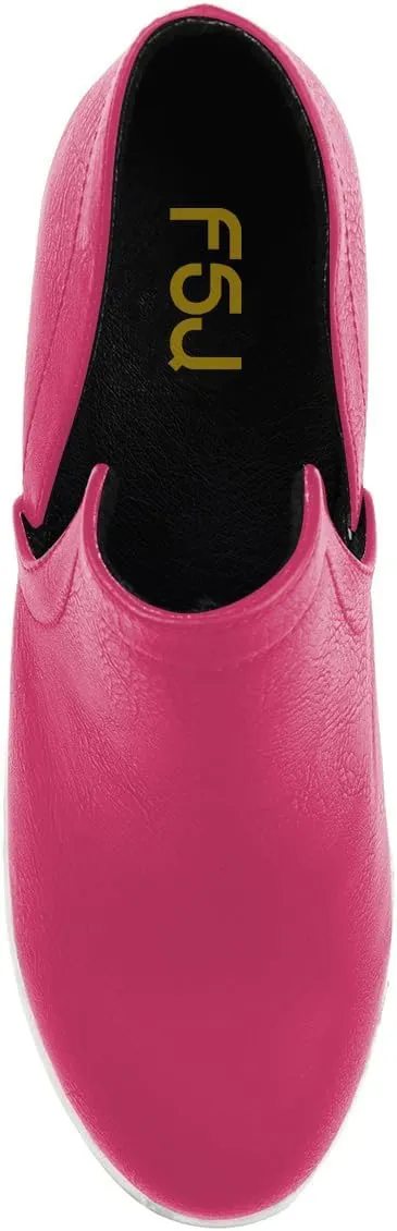FSJ Women Platform Wedge Sneakers Side V Cut Ankle Booties Closed Toe Slip On Pumps Hidden Heel Summer Sandals Fashion Shoes Size 4-16 US