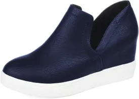 FSJ Women Platform Wedge Sneakers Side V Cut Ankle Booties Closed Toe Slip On Pumps Hidden Heel Summer Sandals Fashion Shoes Size 4-16 US