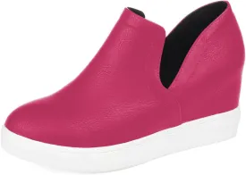 FSJ Women Platform Wedge Sneakers Side V Cut Ankle Booties Closed Toe Slip On Pumps Hidden Heel Summer Sandals Fashion Shoes Size 4-16 US