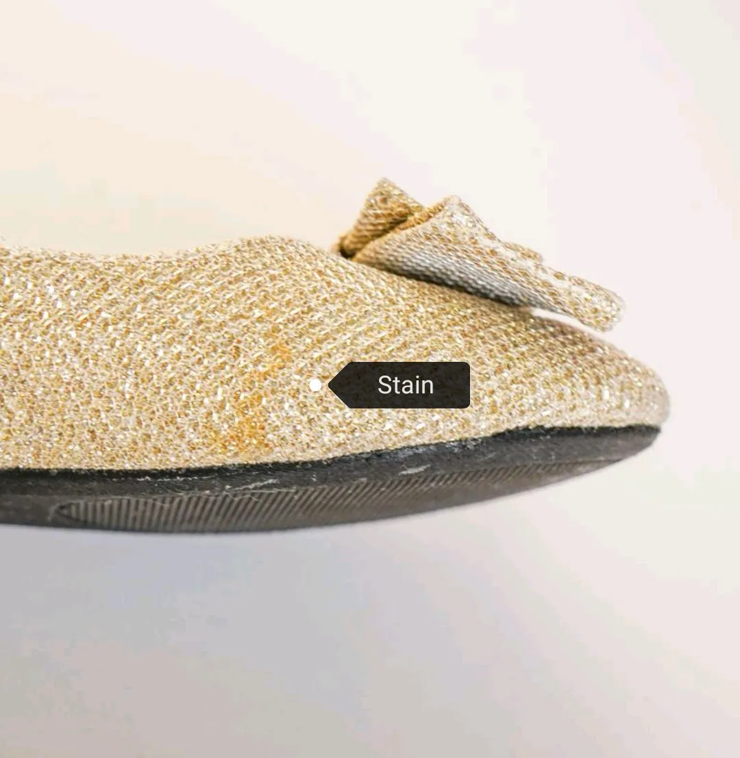 GIRL SIZE 9/10 TODDLER - CHATTIES, Gold Mary Jane Ballet Flats VGUC B13