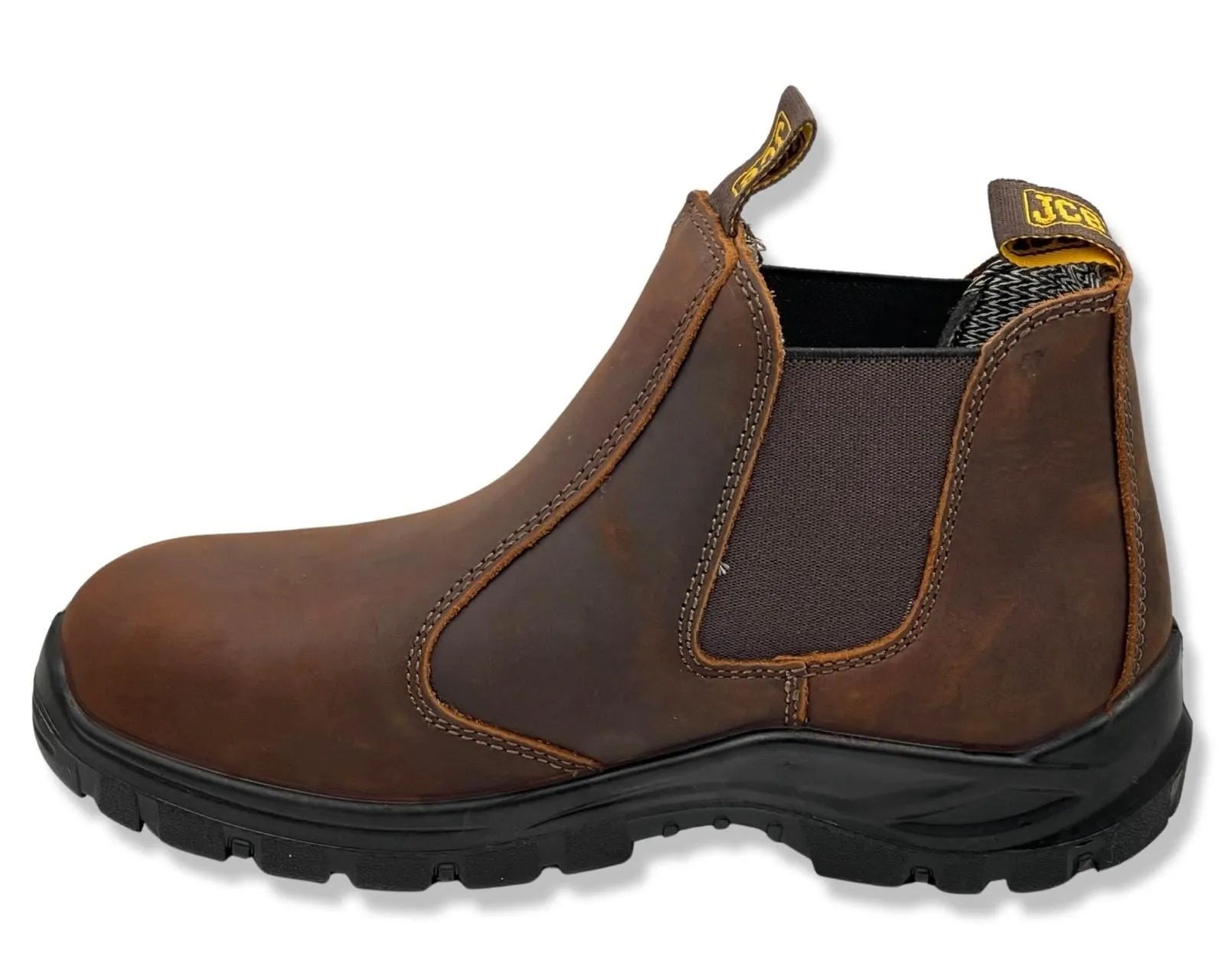 JCB Brown Leather Chelsea Boots NST 2870-OB For Men's
