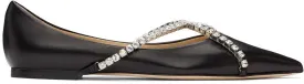Jimmy Choo Black Leather Genevi Flats