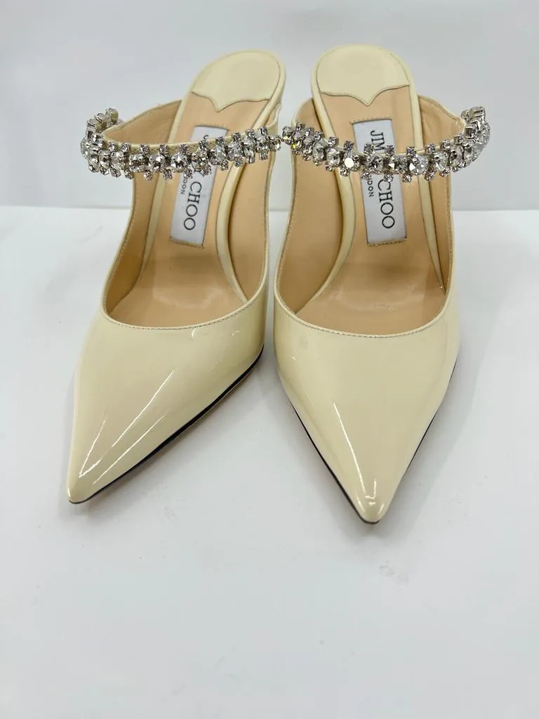 JIMMY CHOO CREAM BING STILETTO MULE PUMPS