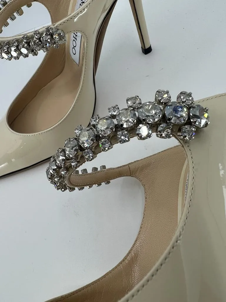 JIMMY CHOO CREAM BING STILETTO MULE PUMPS