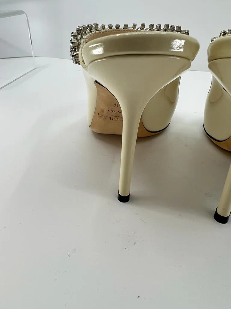JIMMY CHOO CREAM BING STILETTO MULE PUMPS