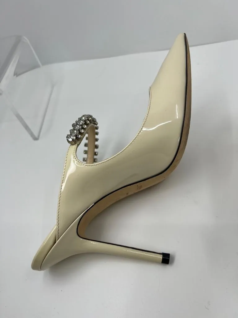 JIMMY CHOO CREAM BING STILETTO MULE PUMPS