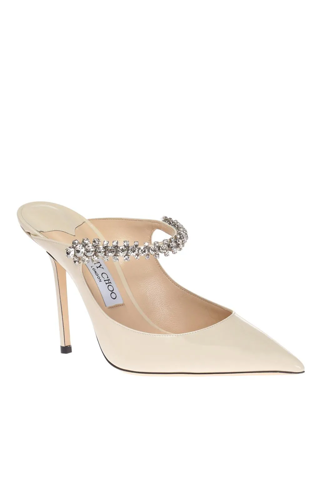 JIMMY CHOO CREAM BING STILETTO MULE PUMPS