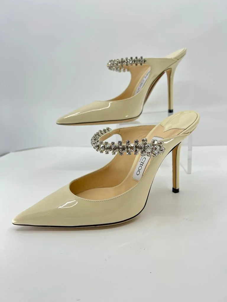 JIMMY CHOO CREAM BING STILETTO MULE PUMPS