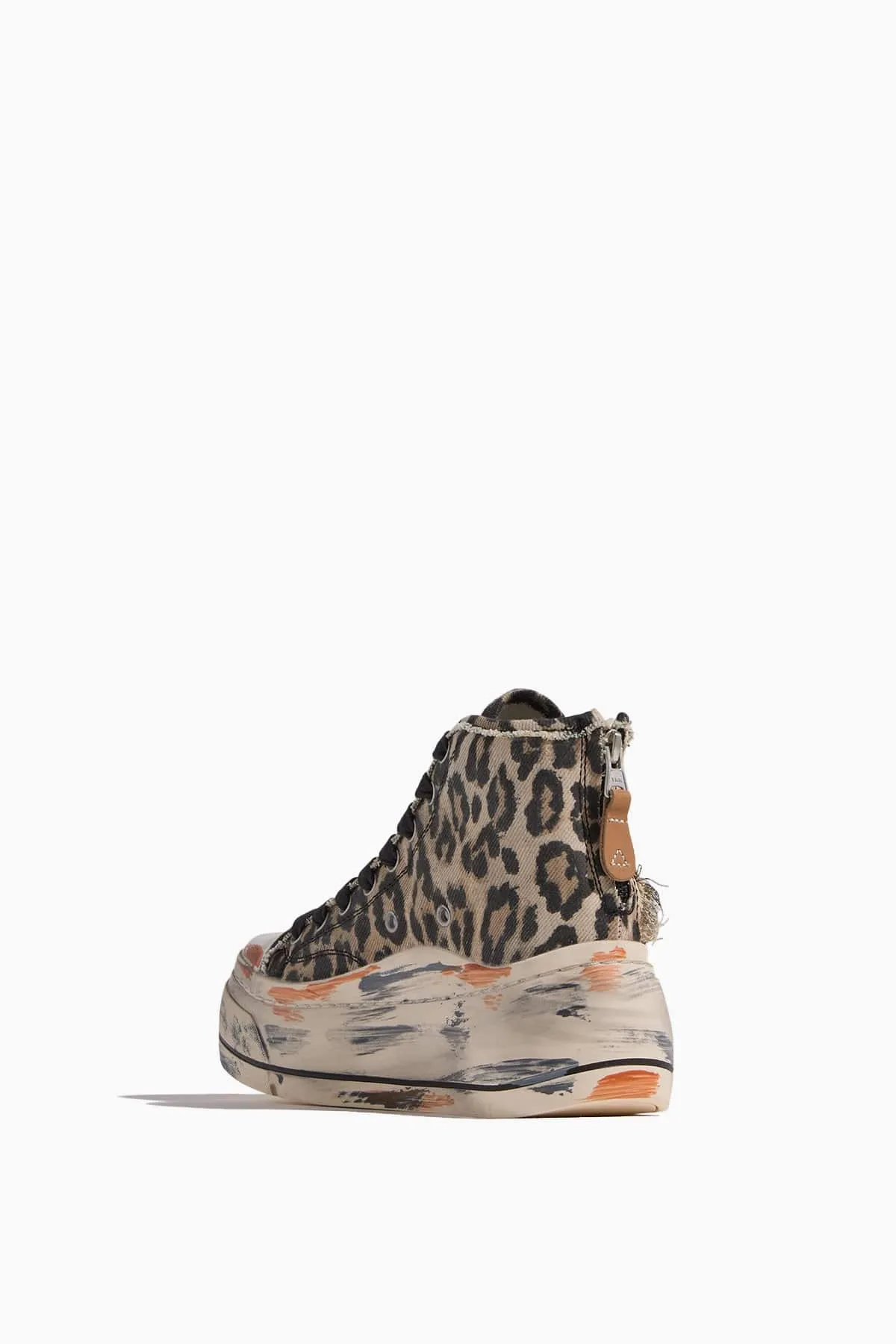 Kurt High Top Sneaker in Distressed Light Leopard