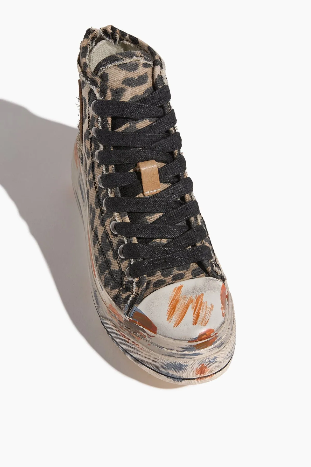 Kurt High Top Sneaker in Distressed Light Leopard