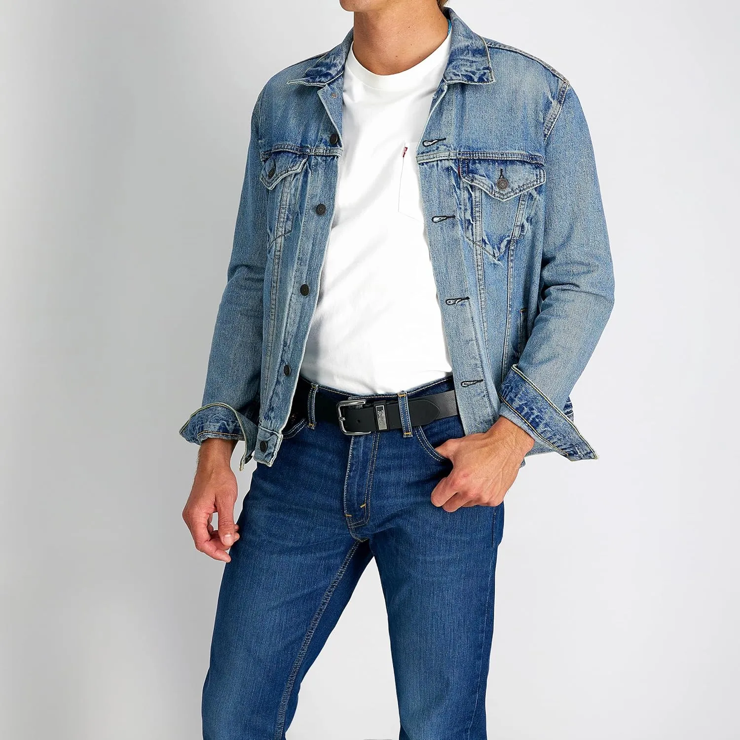Levi??s Men??s Casual Everyday Leather Jean Belt