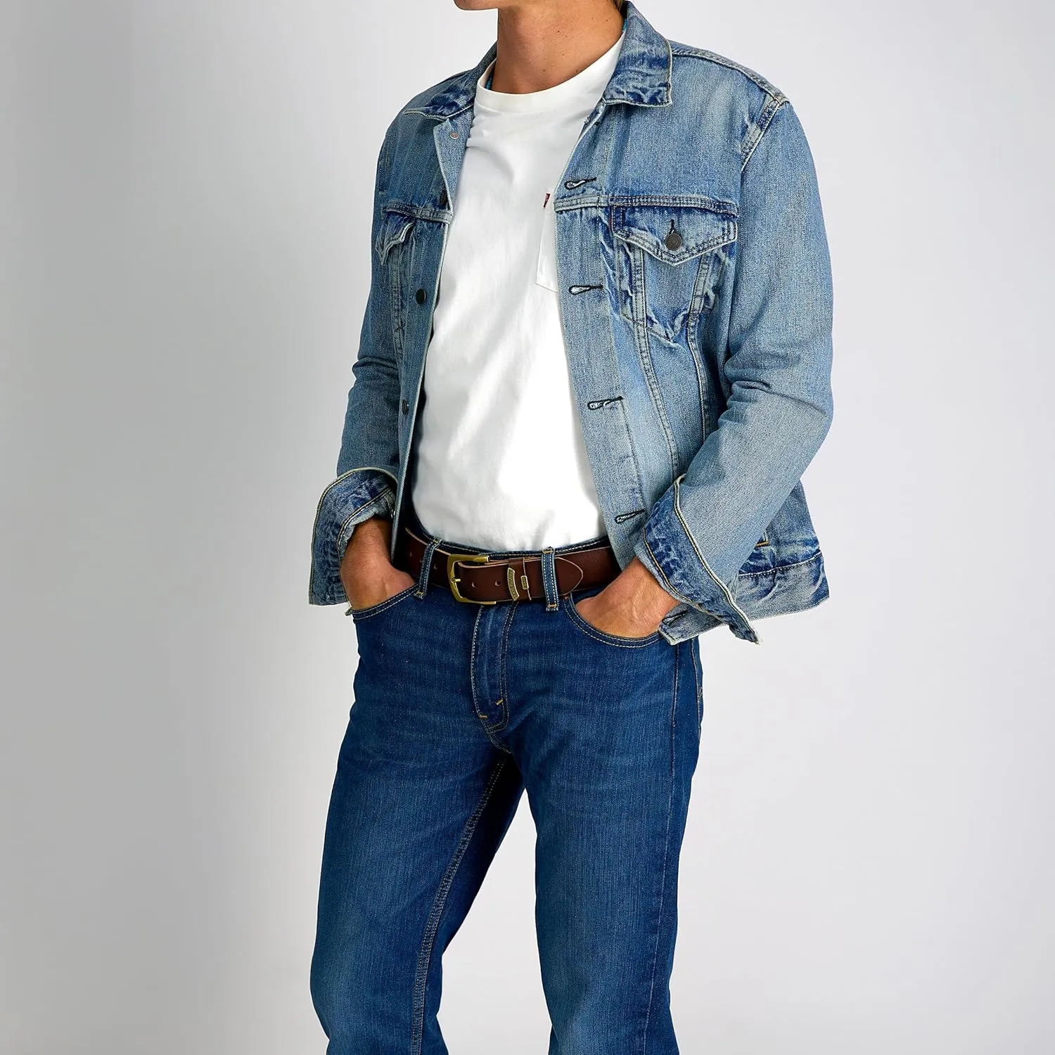 Levi??s Men??s Casual Everyday Leather Jean Belt