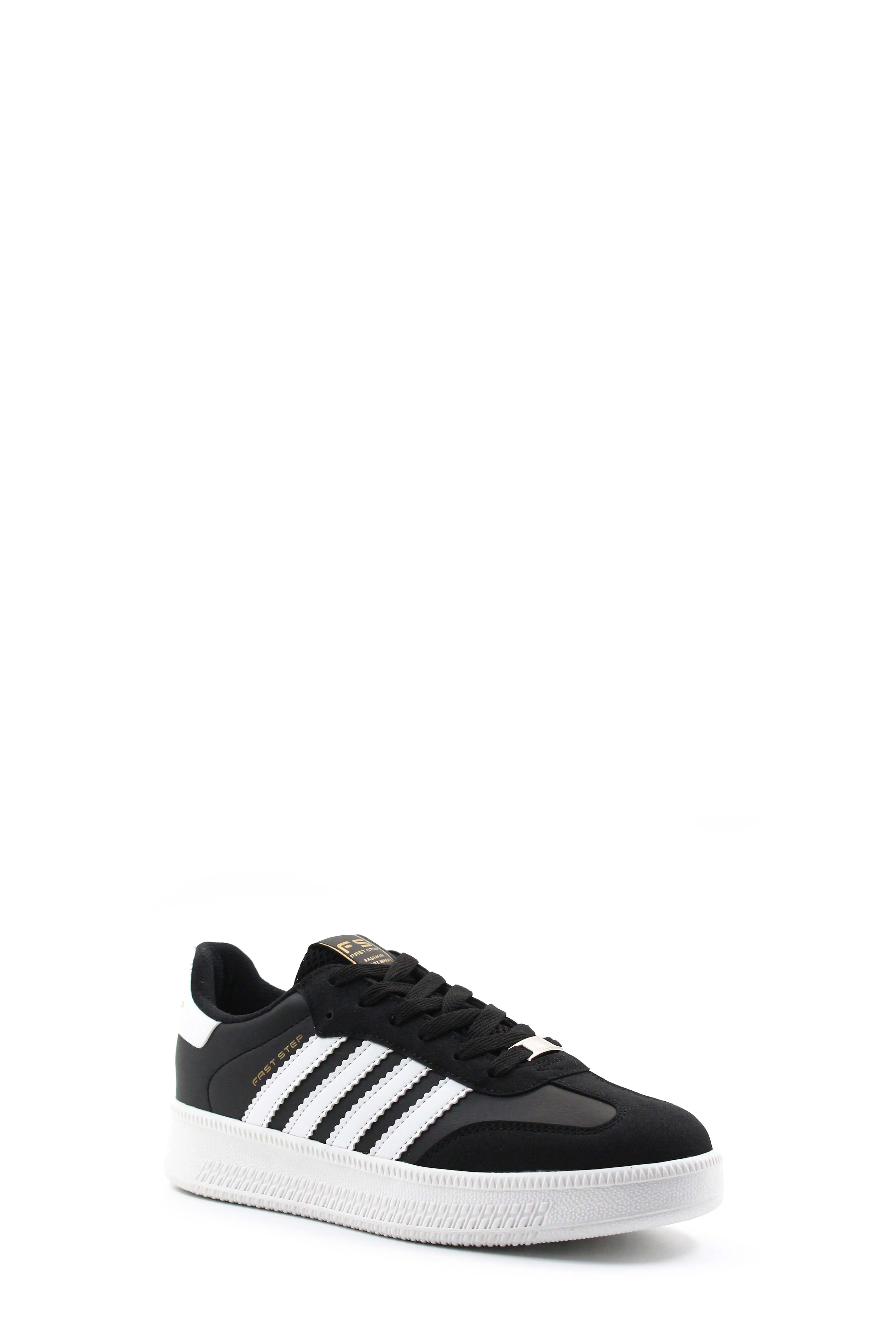 Men's Black and White Casual Sneakers-Wessi
