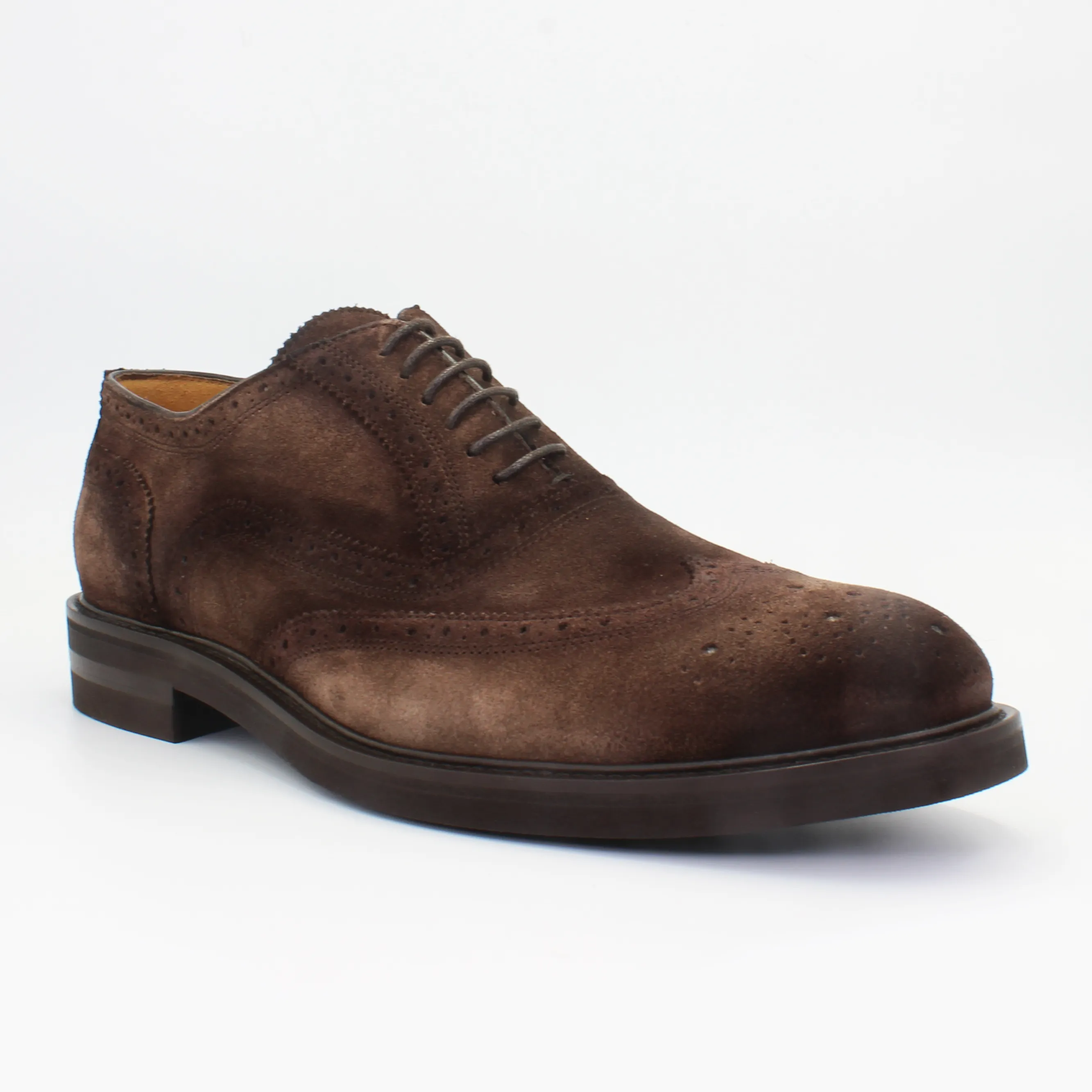 Men's Oxford Brogue in Calf Leather Suede Antilope (MER6650)