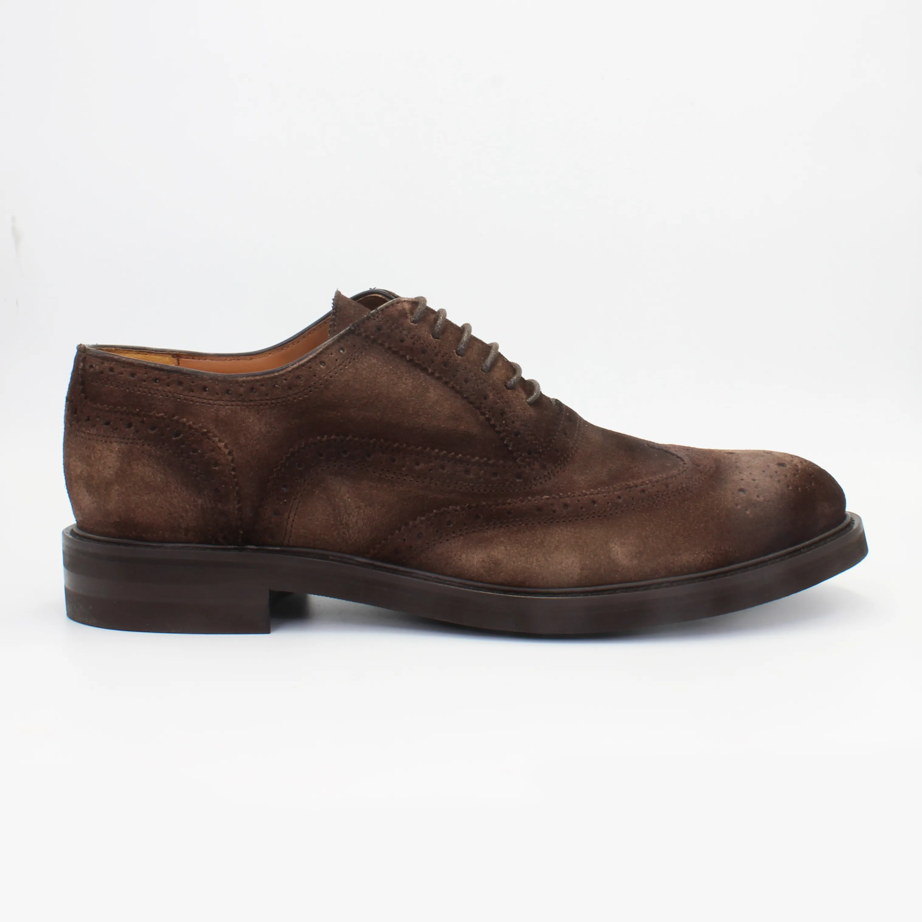 Men's Oxford Brogue in Calf Leather Suede Antilope (MER6650)