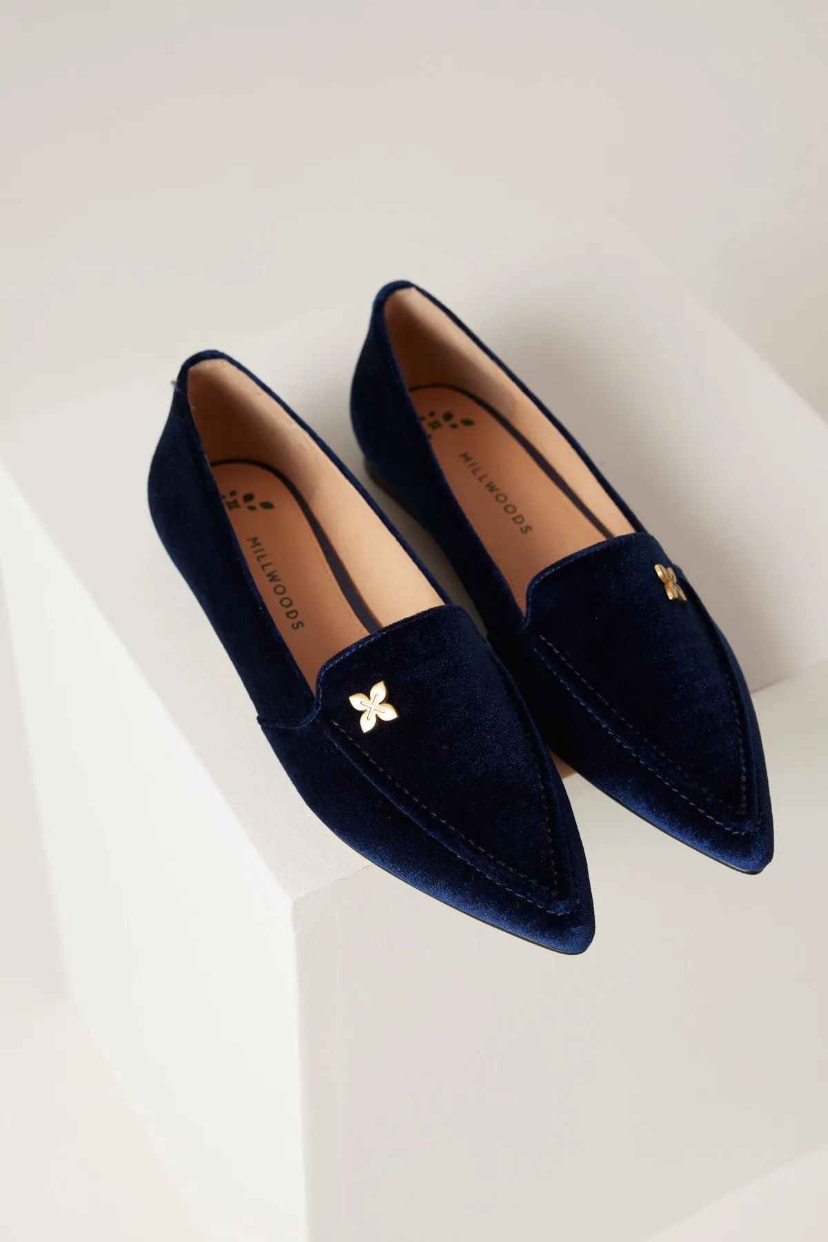 Millwoods Poplar Velvet Flat - Navy