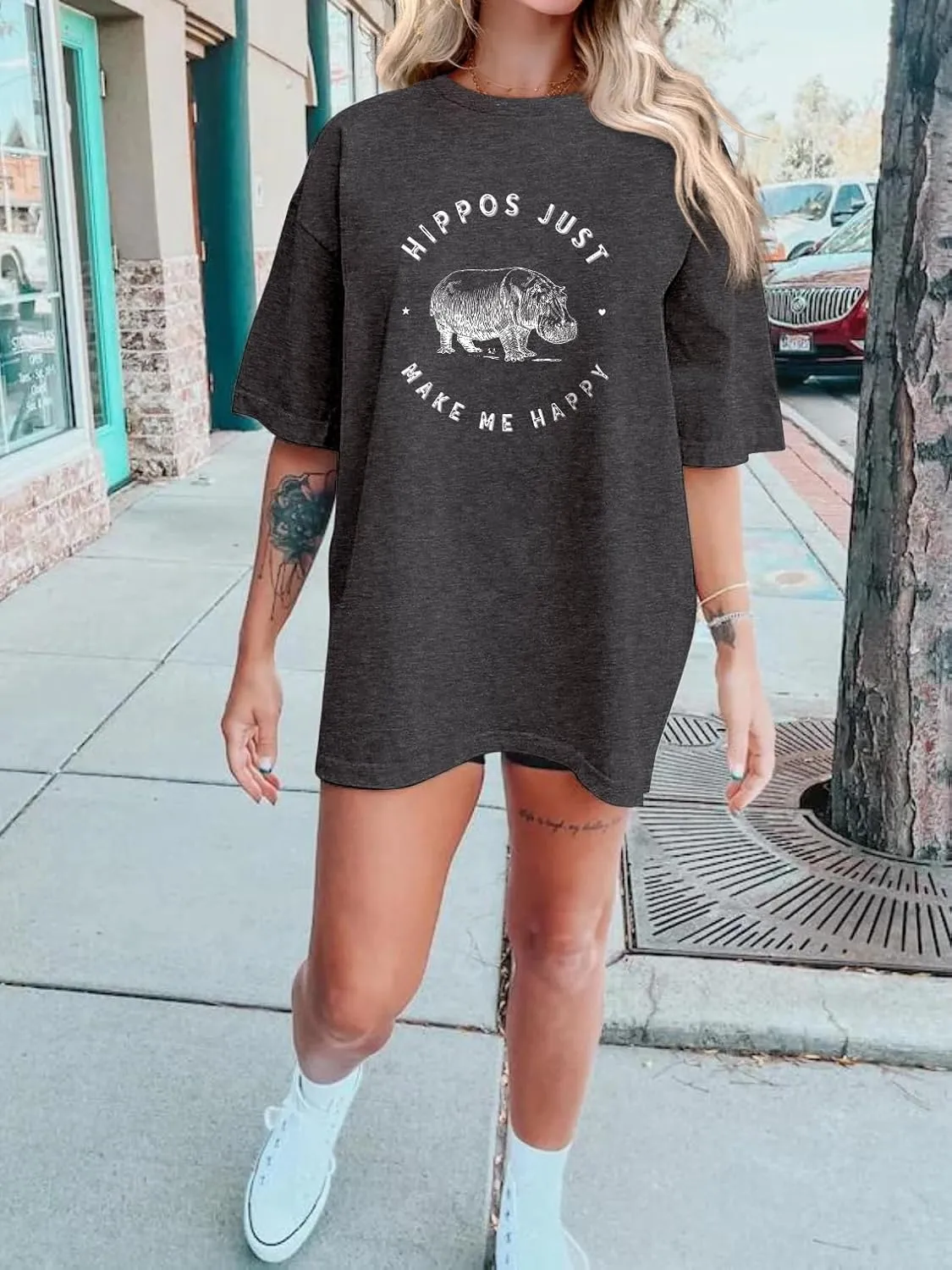 Oversized Tshirts for Women Flower Graphic Tees Short Sleeve Shirts 2025 Summer Casual Loose Fit Beach Tops