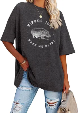 Oversized Tshirts for Women Flower Graphic Tees Short Sleeve Shirts 2025 Summer Casual Loose Fit Beach Tops
