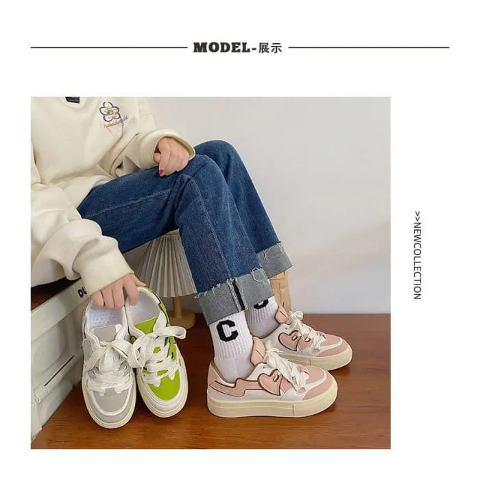 Paneled Platform Sneakers