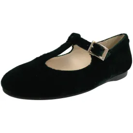 Papanatas by Eli 6427 Velvet Hunter Green T-Strap Buckle Mary Jane Flats