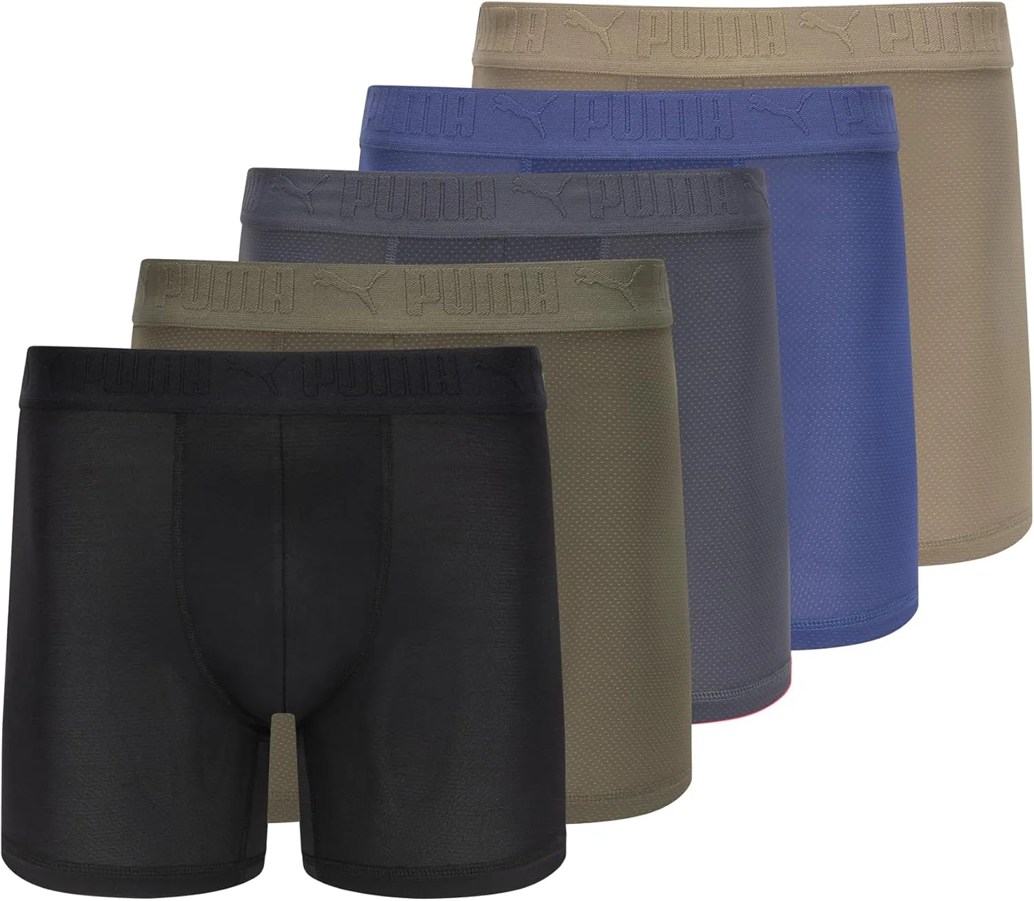 PUMA Men's 360-degree Mesh 5 Pack Boxer Briefs