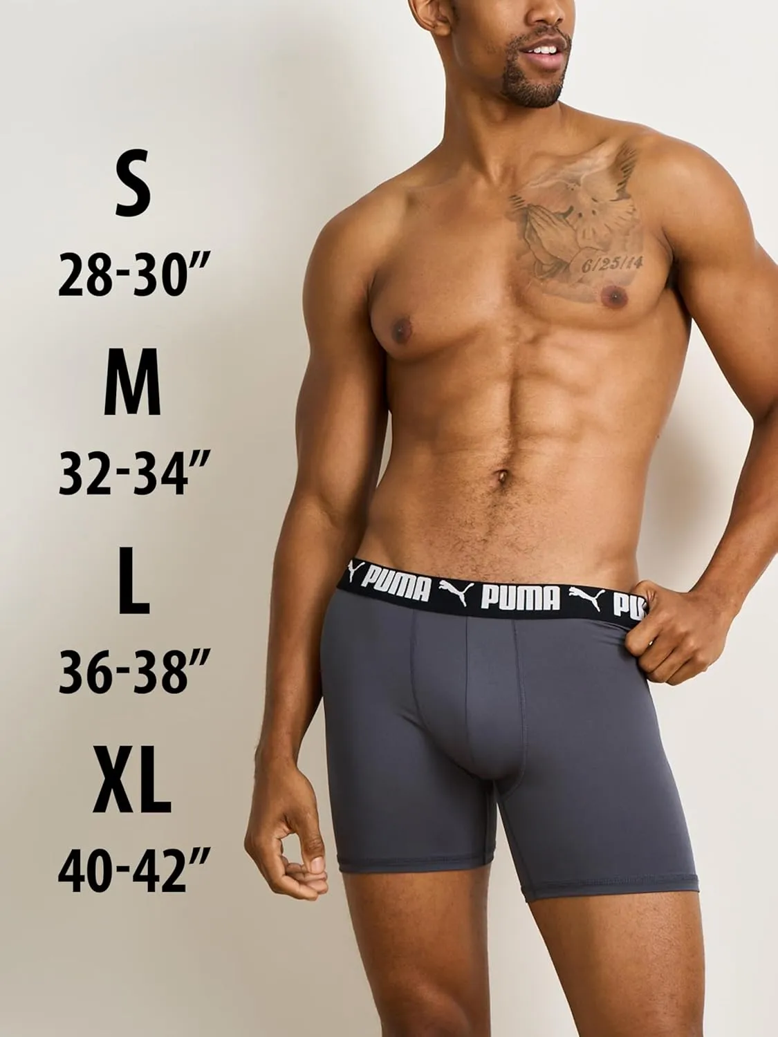 PUMA Men's 5 Pack Performance Boxer Briefs