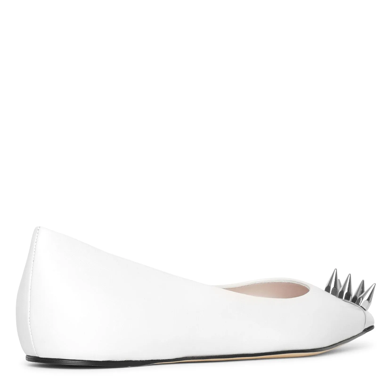 Punk stud soft white ballerina