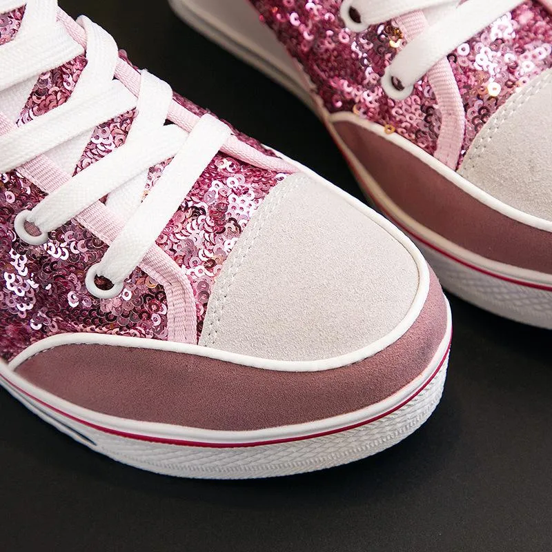 Sequin Platform Sneakers