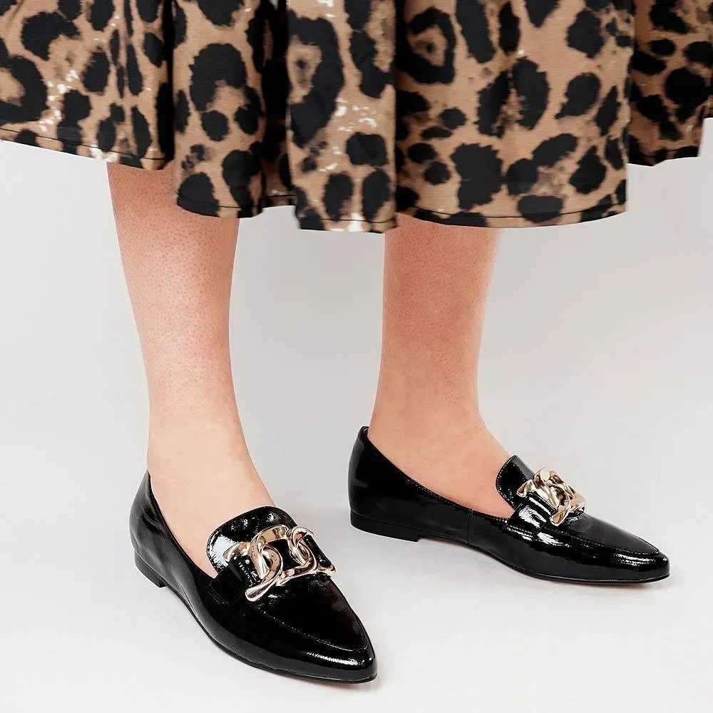 Socoro Black Patent Leather Loafers