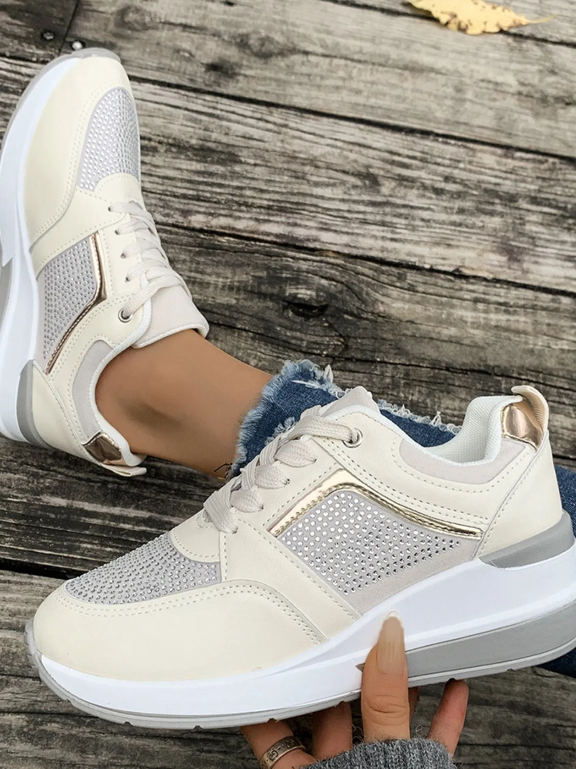 Sparkle Mesh Platform Sneakers