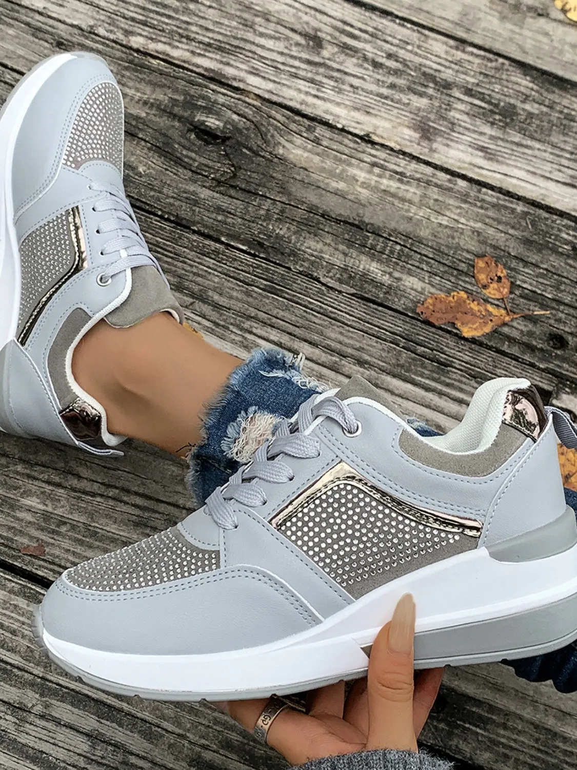 Sparkle Mesh Platform Sneakers