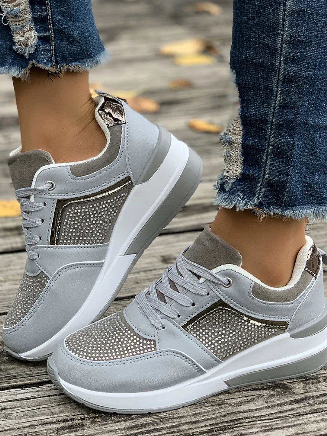 Sparkle Mesh Platform Sneakers