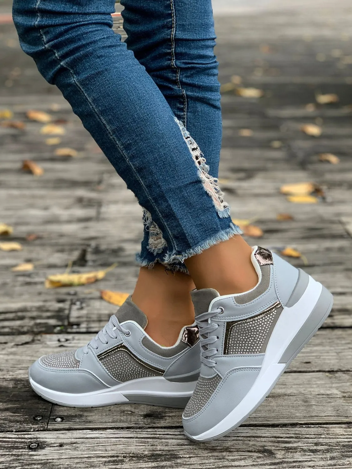 Sparkle Mesh Platform Sneakers