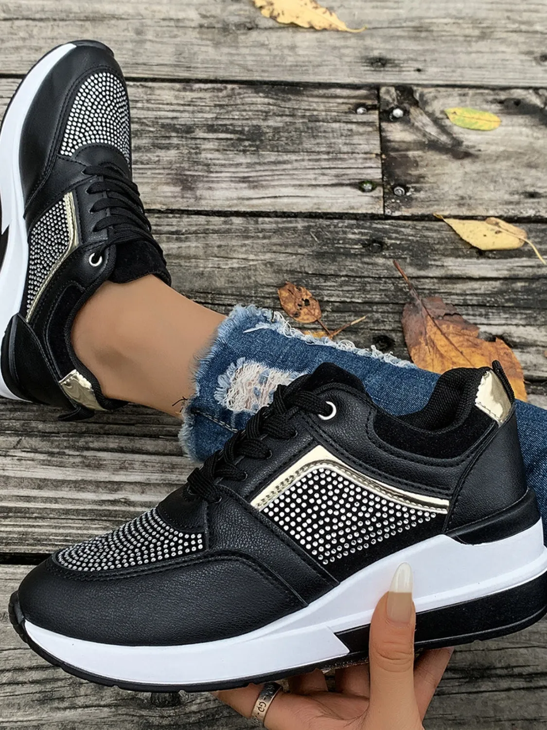 Sparkle Mesh Platform Sneakers