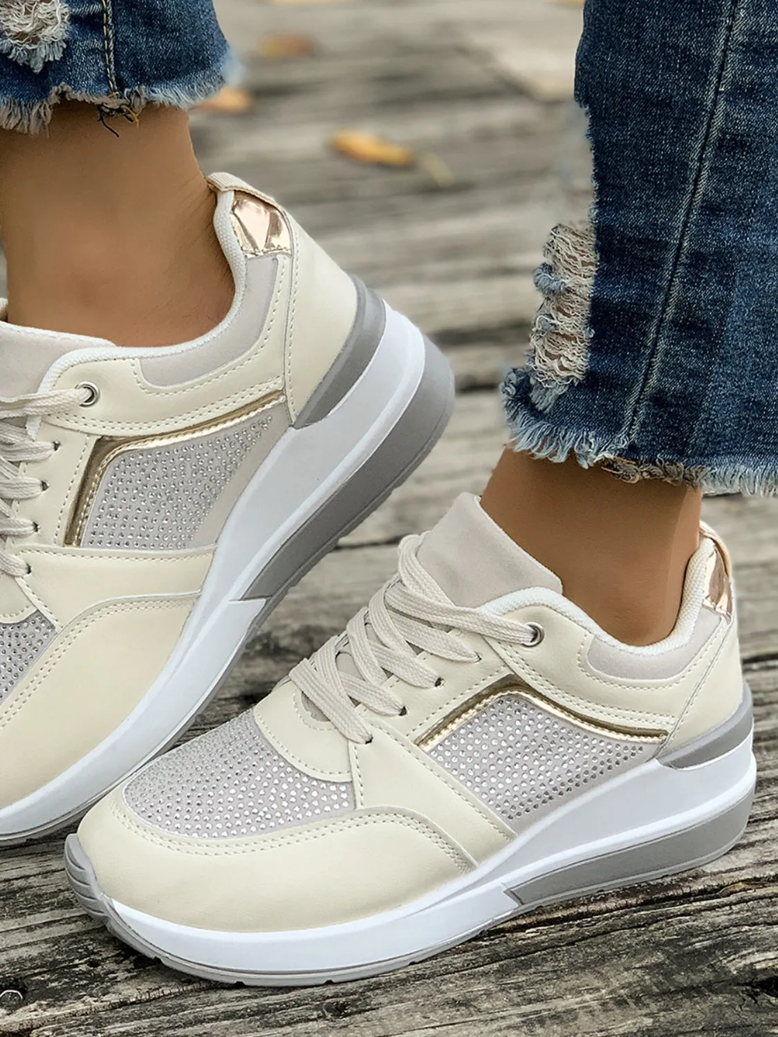 Sparkle Mesh Platform Sneakers