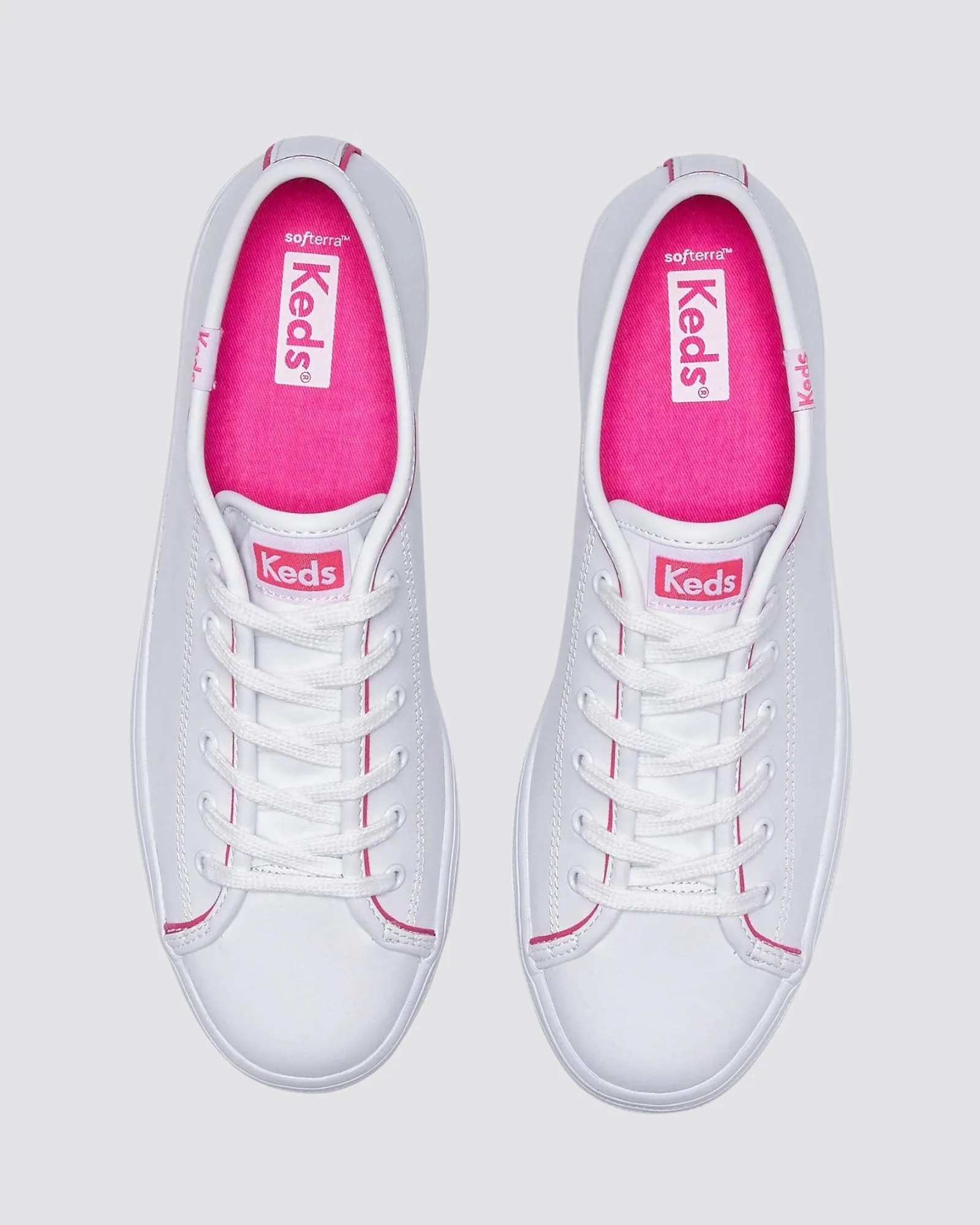 TRIPLE UP PLATFORM SNEAKERS POP BINDING WHITE/FUCHSIA LEATHER