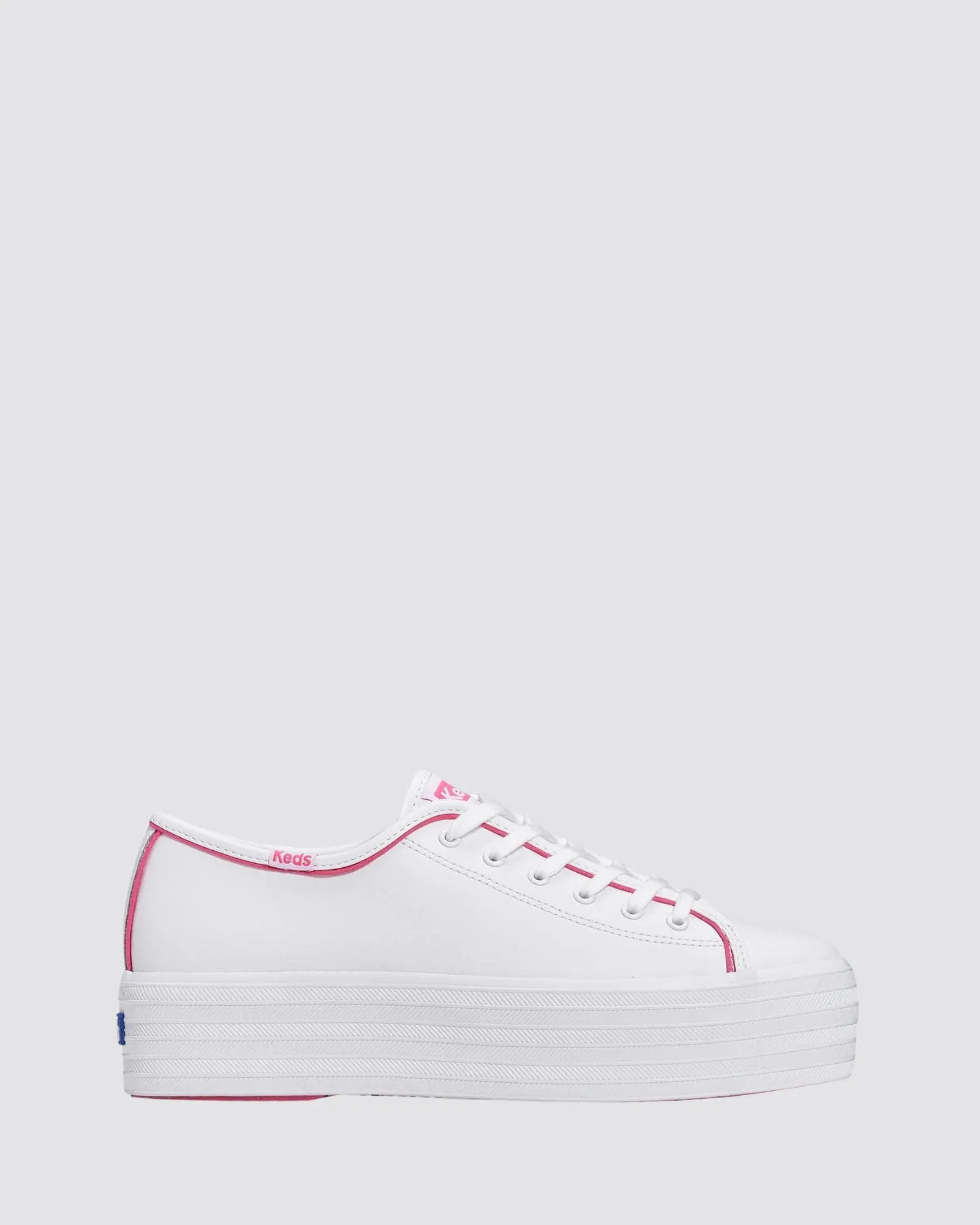 TRIPLE UP PLATFORM SNEAKERS POP BINDING WHITE/FUCHSIA LEATHER