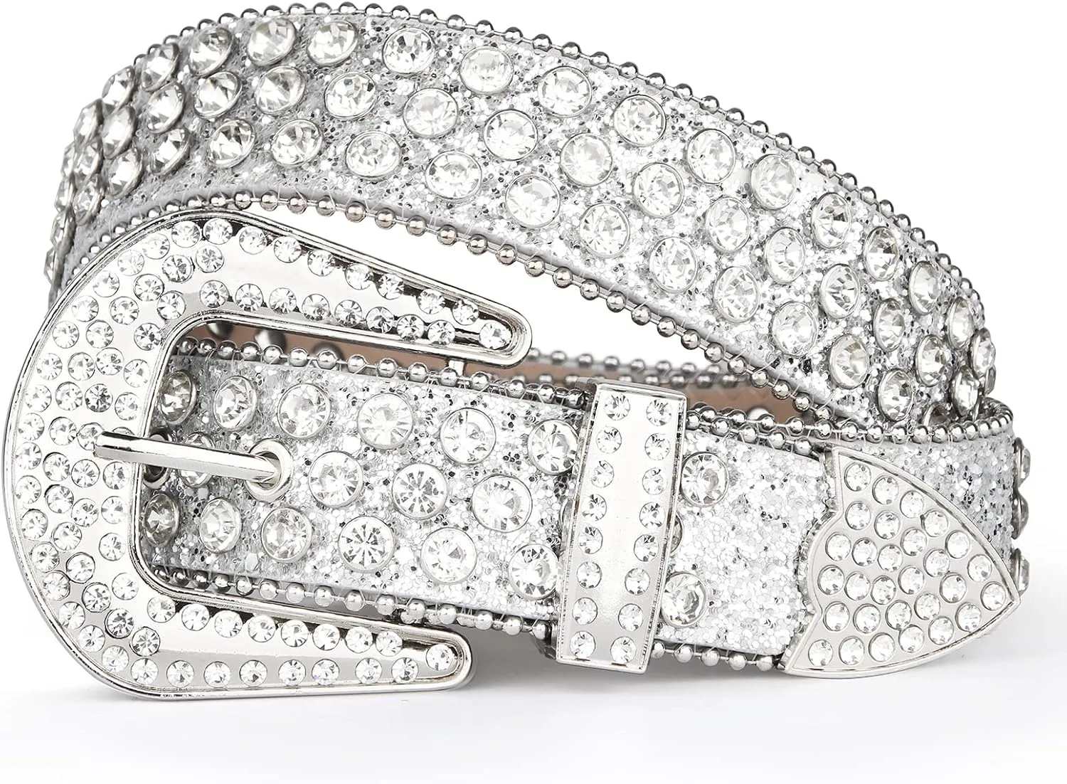UnFader Womens Men Rhinestone Western Belts Bling Cowgirl Designer Diamond Studded Belts for Jeans