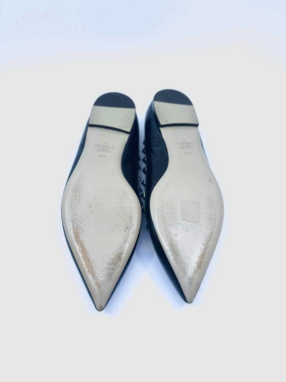 VALENTINO Size 9.5 Black Patent Leather Flats