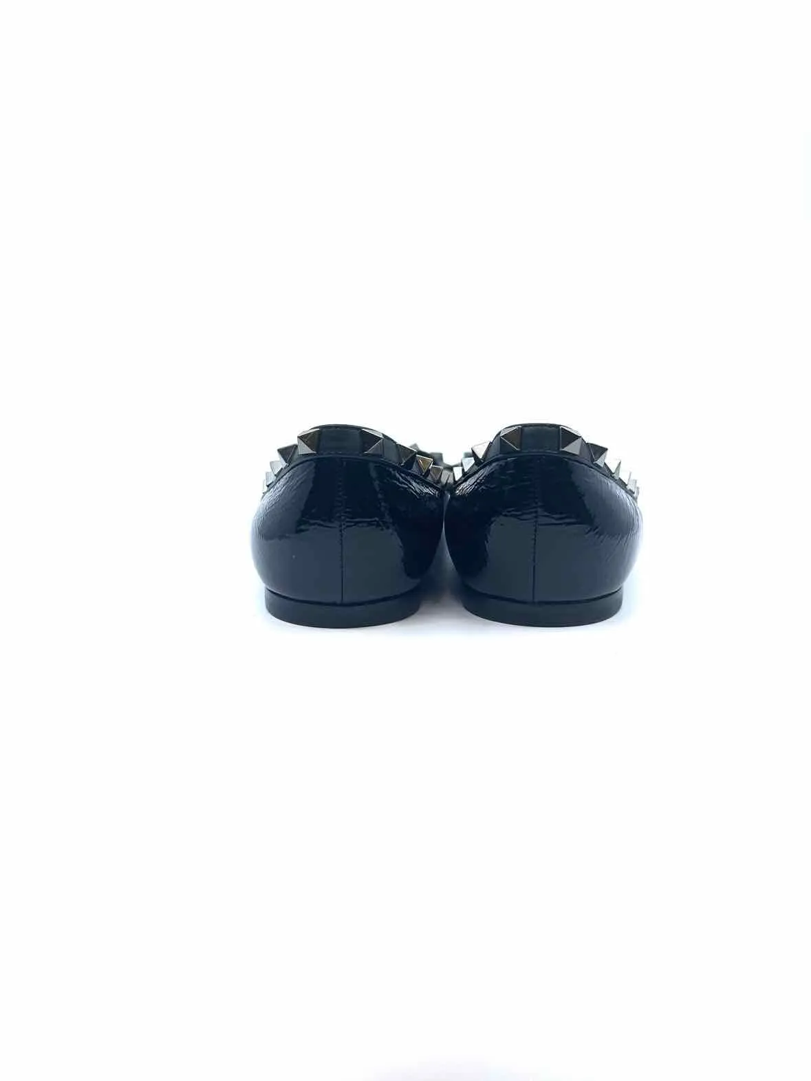 VALENTINO Size 9.5 Black Patent Leather Flats