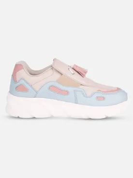 Women's Beige/Bkue All Seasons Wearing Sneakers (IU1004)