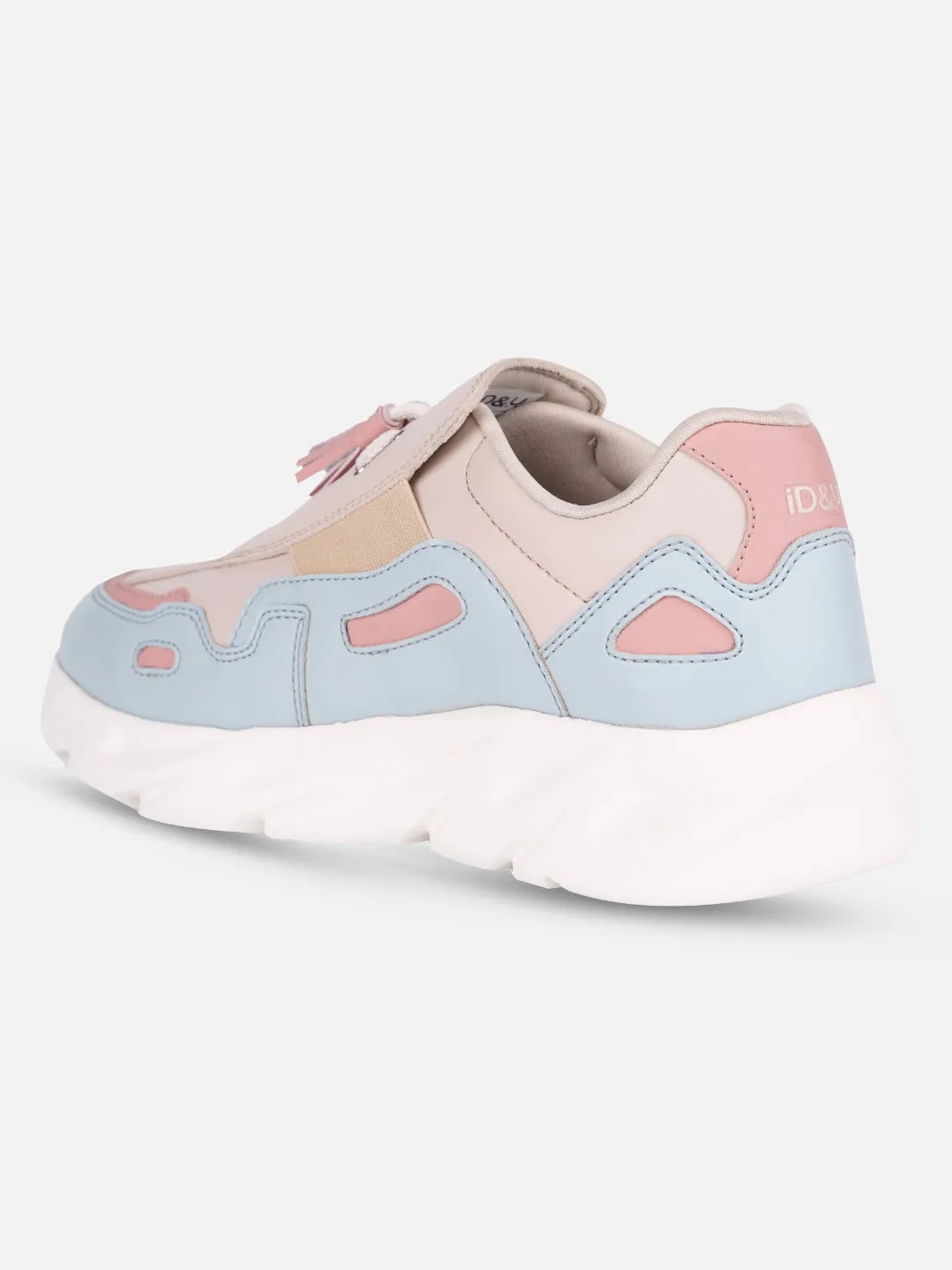 Women's Beige/Bkue All Seasons Wearing Sneakers (IU1004)
