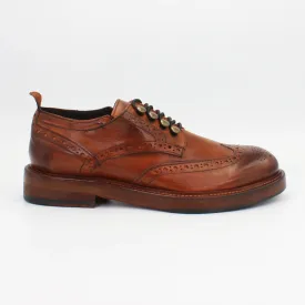 Women's Oxford Brogue in Calf Leather Cuoio Tan (JPD37907/1)