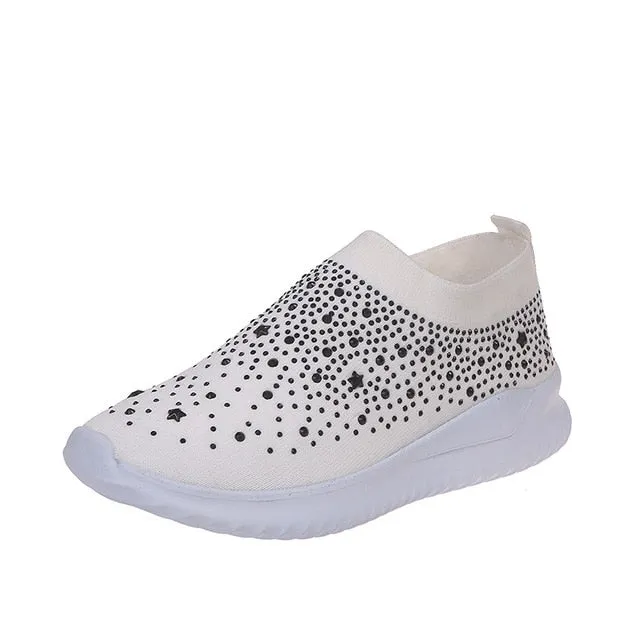 Women's Rhinestone Slip On Sneakers