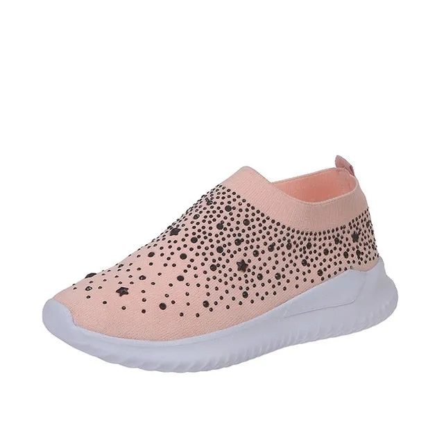 Women's Rhinestone Slip On Sneakers
