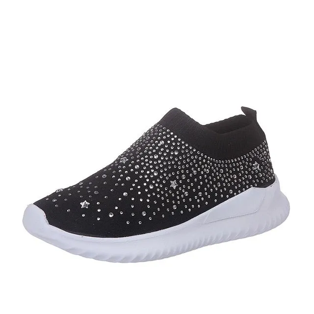 Women's Rhinestone Slip On Sneakers