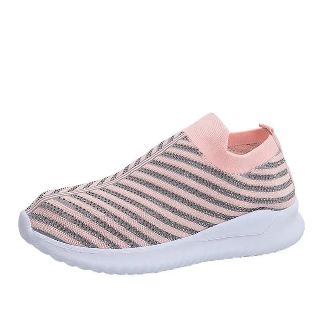 Women's Rhinestone Slip On Sneakers